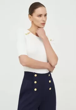 Luisa Spagnoli bluza culoarea alb, neted imagine
