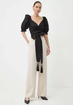 Luisa Spagnoli camasa de in RUNWAY COLLECTION culoarea negru, slim, 541141 imagine