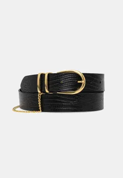 Luisa Spagnoli curea de piele culoarea negru, 542489 imagine