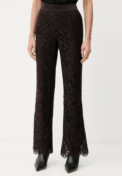 Luisa Spagnoli pantaloni culoarea maro, drept, high waist, 542346 imagine