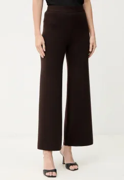Luisa Spagnoli pantaloni de lana culoarea maro, drept, high waist, 100103 imagine