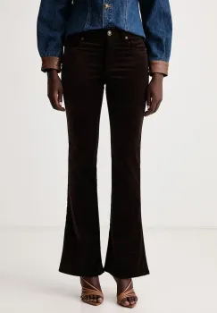 Luisa Spagnoli  pantaloni evazati flare pentru femei din velur Olivetano imagine