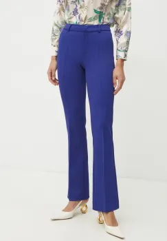 Luisa Spagnoli pantaloni femei, culoarea violet, evazati, medium waist, 541824 imagine