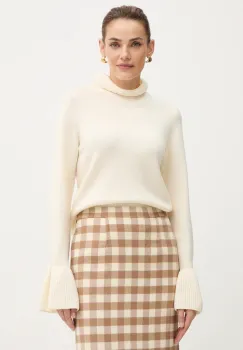 Luisa Spagnoli pulover de lana culoarea bej, 100121 imagine