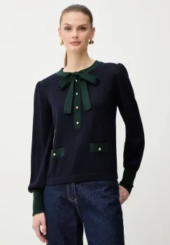 Luisa Spagnoli pulover de lana culoarea bleumarin, light, 100211 imagine