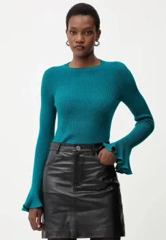 Luisa Spagnoli pulover de lana culoarea turcoaz, light, 100119 imagine