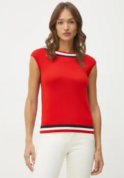 Luisa Spagnoli pulover de lana femei, culoarea rosu, light, 58634 imagine