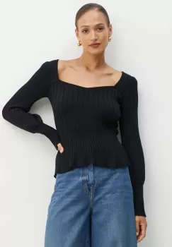 Luisa Spagnoli pulover de lana MERLATO femei, culoarea negru, light, 58426 imagine