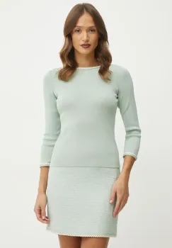 Luisa Spagnoli pulover femei, culoarea verde, light, 58647 imagine