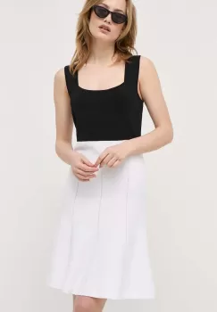 Luisa Spagnoli rochie culoarea alb, mini, evazati imagine