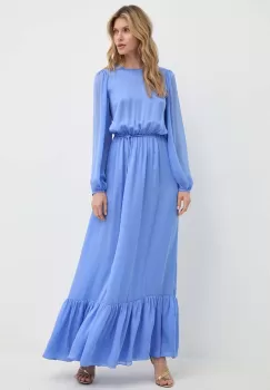 Luisa Spagnoli rochie de matase RUNWAY COLLECTION maxi, evazati, 541114 imagine