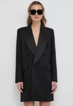 Luisa Spagnoli rochie din lana culoarea negru, mini, drept imagine