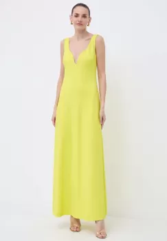Luisa Spagnoli rochie RUNWAY COLLECTION culoarea galben, maxi, evazati, 541117 imagine
