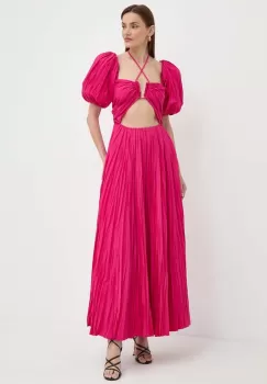 Luisa Spagnoli rochie RUNWAY COLLECTION culoarea roz, maxi, evazati, 541115 imagine