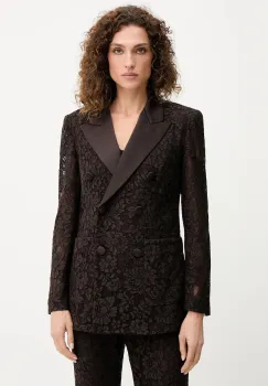 Luisa Spagnoli sacou culoarea maro, cu doua randuri de nasturi, cu imprimeu, 542291 imagine