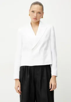 Luisa Spagnoli sacou de in culoarea alb, cu doua randuri de nasturi, uni, 542051 imagine