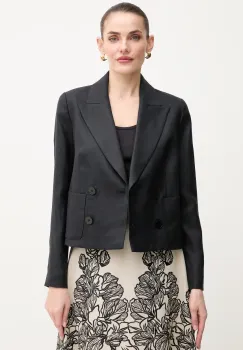Luisa Spagnoli sacou de in culoarea negru, cu doua randuri de nasturi, uni, 542051 imagine