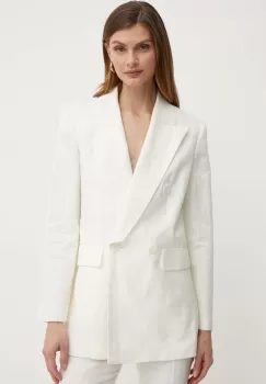 Luisa Spagnoli sacou de in VELINA culoarea bej, cu doua randuri de nasturi, neted, 540685 imagine