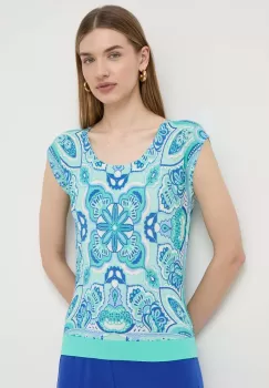 Luisa Spagnoli tricou femei, culoarea verde imagine