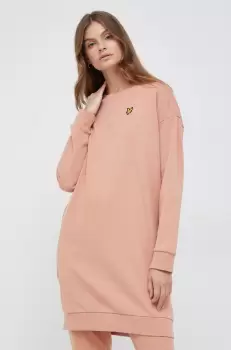 Lyle & Scott rochie din bumbac culoarea portocaliu, mini, drept imagine