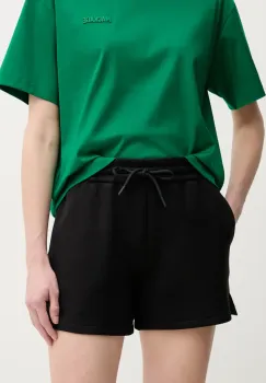 MACKAGE pantaloni scurti femei, culoarea negru, neted, medium waist, SUMMER.R imagine