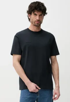 MACKAGE tricou din bumbac barbati, culoarea albastru marin, neted, TEE.R imagine
