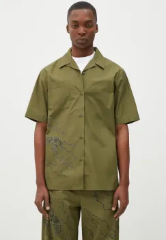 Maharishi camasa din bumbac Dpm: Sparse Bonsai Camo Shirt barbati, culoarea verde, regular, 5336.OLIVE imagine