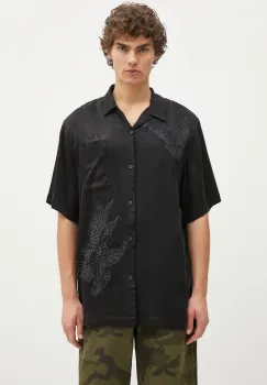 Maharishi camasa Peace Dove Embroidered Shirt barbati, culoarea negru, cu guler clasic, regular, 5326.BLACK imagine
