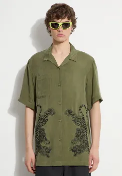 Maharishi camasa Take Tora barbati, culoarea verde, relaxed, 5100.OLIVE imagine