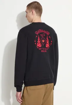 Maharishi hanorac de bumbac Dragon Anniversary Crew Sweat barbati, culoarea negru, cu imprimeu, 1267.BLACK imagine