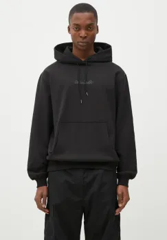 Maharishi hanorac de bumbac Maharishi Organic Hooded Sweat barbati, culoarea negru, cu gluga, cu imprimeu, 4622.BLACK imagine