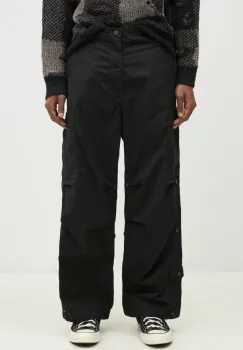 Maharishi pantaloni de bumbac Original Cargo Snopants Loose culoarea negru, drept, 5300.BLACK imagine