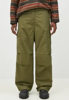 Maharishi pantaloni de bumbac Original Cargo Snopants Loose culoarea verde, cu fason cargo, 5300.OLIVE imagine