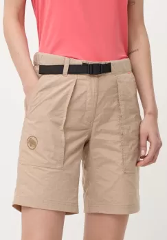 Mammut pantaloni scurti outdoor Hiking Cargo culoarea bej, neted, medium waist imagine