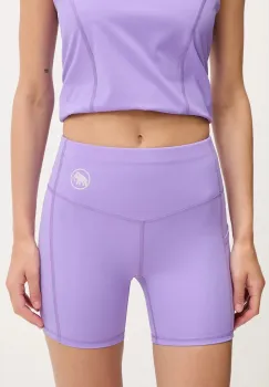Mammut pantaloni scurti sport Massone culoarea verde, uni, high waist imagine