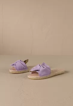Manebi papuci din piele Hamptons Sandals With Knot femei, culoarea violet, W 1.3 JK imagine