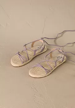Manebi sandale din piele intoarsa Lace-Up Sandals femei, culoarea violet, P 7.4 Y0 imagine