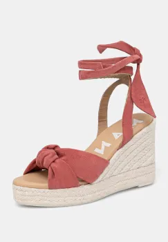 Manebi sandale wedges din piele intoarsa Wedge Espadrilles With Knot imagine