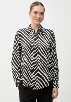 Marc Aurel camasa femei, culoarea negru, cu guler clasic, relaxed, 6278-1000-24781 imagine