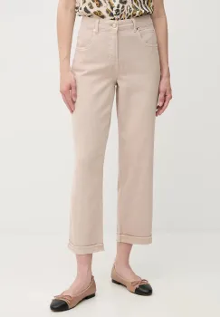 Marc Aurel pantaloni culoarea bej, drept, high waist, 1791-2309-93420 imagine