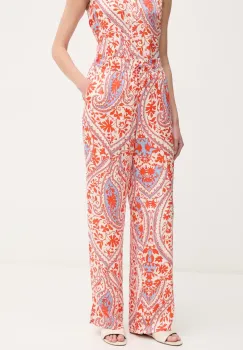 Marc Aurel pantaloni femei, culoarea portocaliu, lat, high waist, 1863-1000-24791 imagine