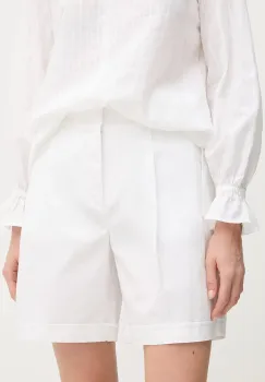 Marc Aurel pantaloni scurti culoarea alb, uni, high waist, 1858-2301-93419 imagine