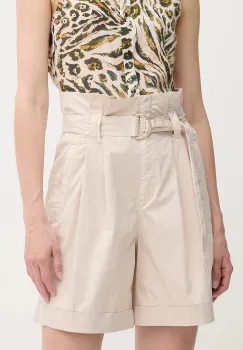 Marc Aurel pantaloni scurti culoarea bej, uni, high waist, 1862-2300-93419 imagine
