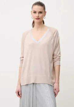 Marc Aurel pulover din amestec de matase femei, culoarea bej, light, 8943-8000-82051 imagine