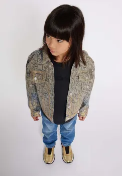 Marc Jacobs geaca de blugi pentru copii culoarea auriu, W60302 imagine