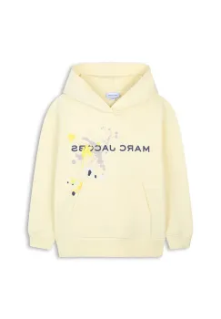 Marc Jacobs hanorac de bumbac pentru copii culoarea galben, cu gluga, cu imprimeu, W60632 imagine