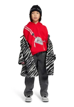 Marc Jacobs hanorac de bumbac pentru copii culoarea rosu, cu gluga, cu imprimeu, W60568 imagine