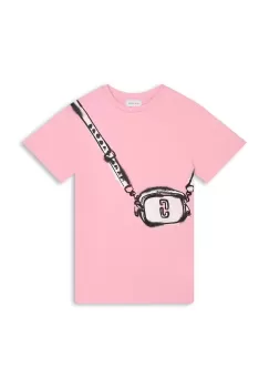 Marc Jacobs rochie din bumbac pentru copii culoarea roz, mini, drept imagine