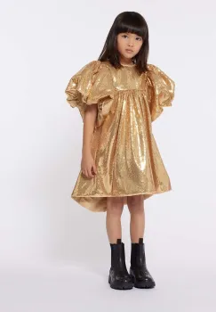 Marc Jacobs rochie fete culoarea galben, mini, evazati, W60242 imagine