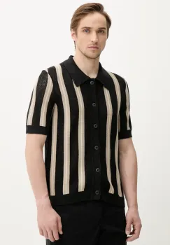 Marc O'Polo camasa din amestec de in culoarea negru, cu guler clasic, regular, 524504864008 imagine